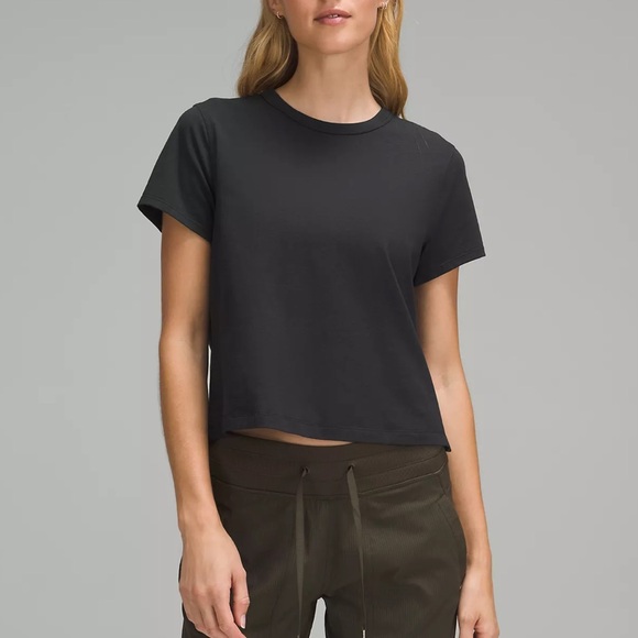 Brand new Lululemon Black Classic-Fit Cotton-Blend T-Shirt - Picture 1 of 5